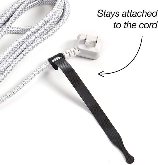 Self-Gripping Cable Ties, 8-inch, 100-Pack (Black) - Cord Ties, Cord Wraps, Cable Straps, Wire Ties, Wire Organizer for Cord Management and Wire Management