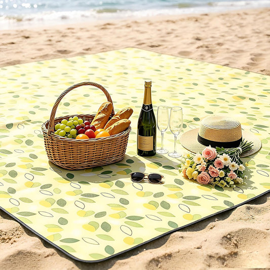 200 x 200 cm Picnic Blanket Waterproof & Insulating, Five-Level Structure - Padded, Beach Mat XXL Machine Washable, Suitable for Picnics, Campsites, Beaches, Parks, Easy to Carry