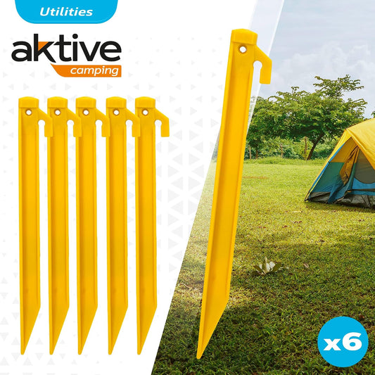 Pack of 6 Plastic Pegs Tent 23 cm High Plastic | Camping Pegs | Camping Accessories | Tent