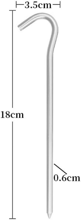 Pack of 20 Aluminium Tent Pegs, 18 cm Length, Tent Hooks for Camping and Gardening, 0.6 cm Diameter, Tent Accessories, Pegs, Harding Tent