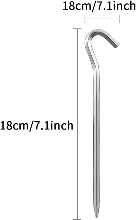 Pack of 20 Tent Pegs, 18 cm Tent Pegs, Camping Pegs, Hardening Tent, Tent Accessories, Pegs for Camping, Gardening, etc