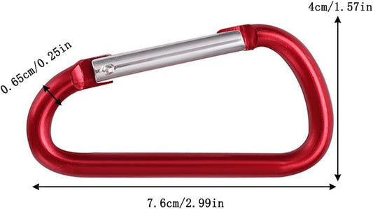 Aluminum D-Ring Carabiner Clip D-Shape Spring Door Keychain Carabiner Set Outdoor Camping Latch Hook Spring Chain Keychain Durable Improved