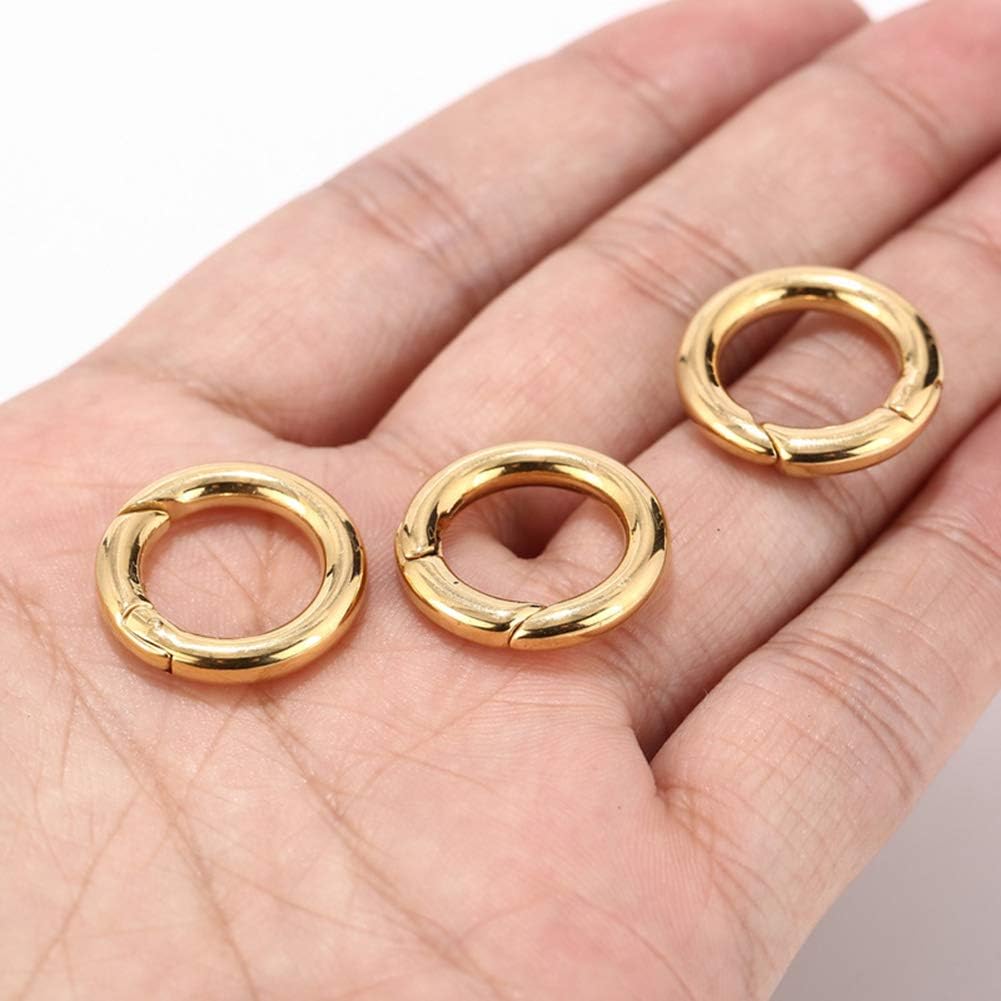 10 Pcs 25mm Round Spring Snap Carabiner Clip,O Rings Spring Trigger Hook