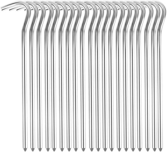 Pack of 20 Aluminium Tent Pegs, 18 cm Length, Tent Hooks for Camping and Gardening, 0.6 cm Diameter, Tent Accessories, Pegs, Harding Tent