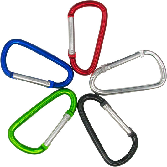 Aluminum D-Ring Carabiner Clip D-Shape Spring Door Keychain Carabiner Set Outdoor Camping Latch Hook Spring Chain Keychain Durable Improved