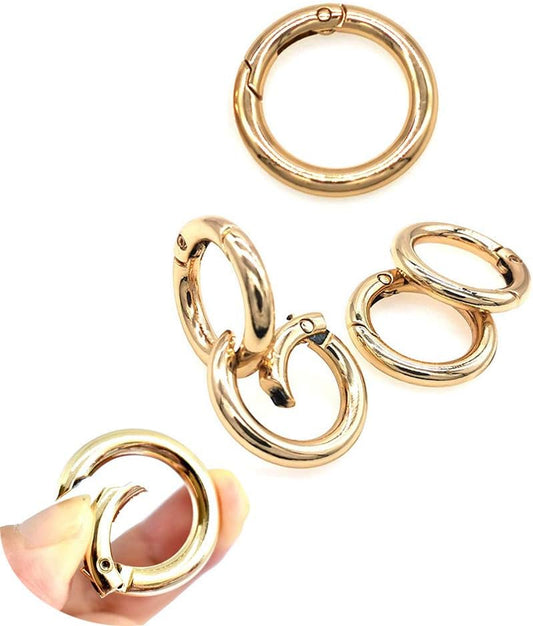 10 Pcs 25mm Round Spring Snap Carabiner Clip,O Rings Spring Trigger Hook