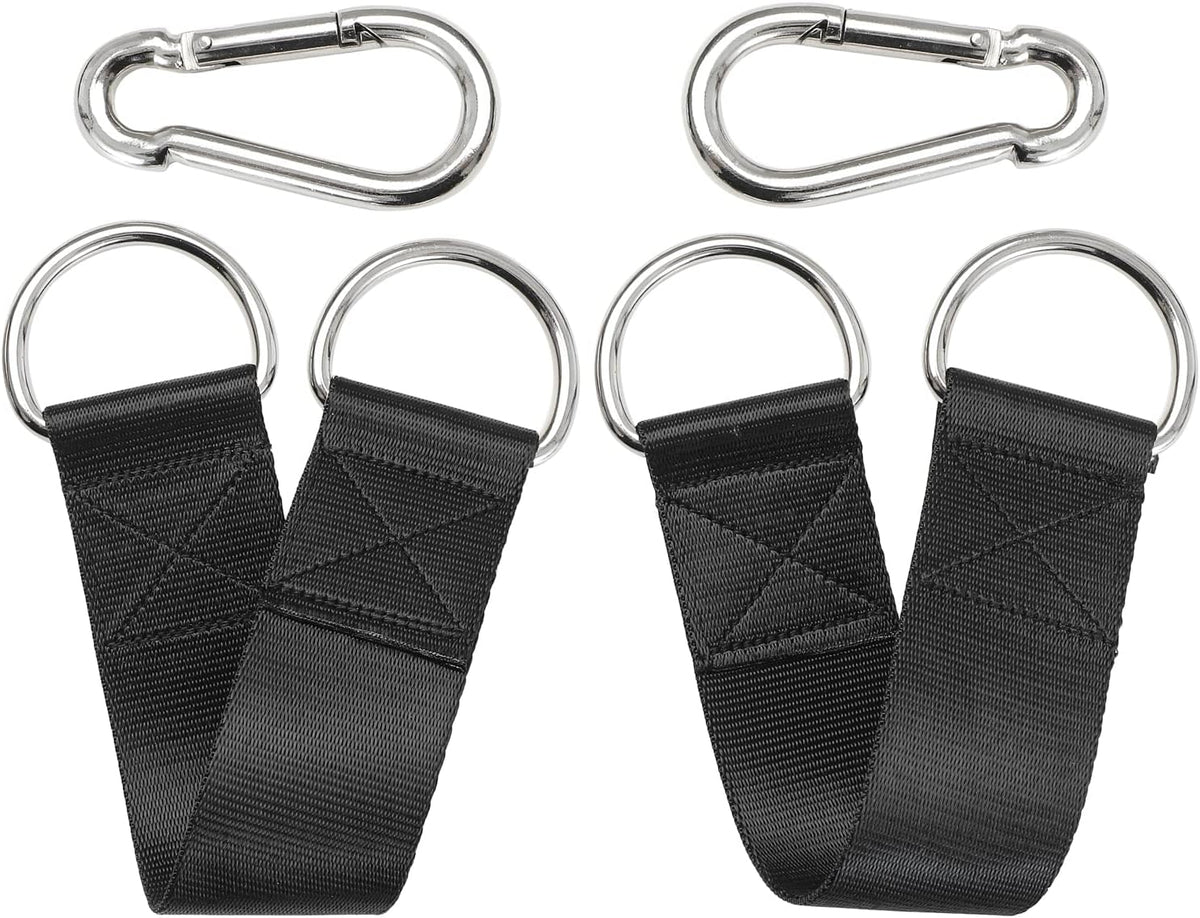 Pair of Outdoor Hanging Straps with carabiner Holds 150kg/ 330lbs Straps Hanging Kit Hooks for Camping, Door Bar, Gym Bar, Pull-up Bar Exercise Equipment Attachments