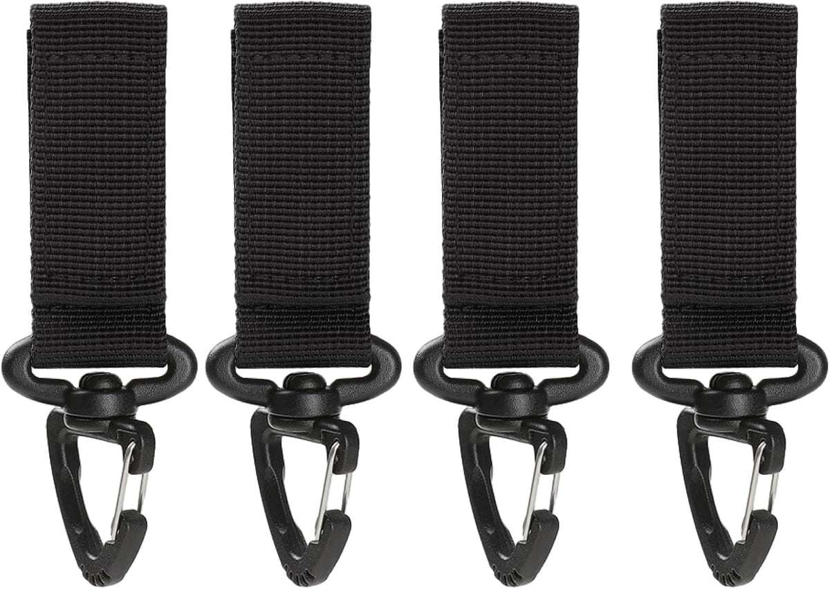 Tactical Key Ring Chain D-Ring Carabiners Snap Clip Carabiners Keychain Keeper Buckle Hanging Hooks Holder Gear Light Weight for Camping Hiking  Webbing