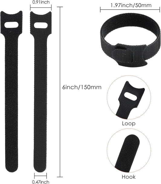 120PCS 6 Inch Cable Ties Reusable Multi-Purpose Wire Ties Cord Organizer Cable Organizer Adjustable Cable Management 5 Colors