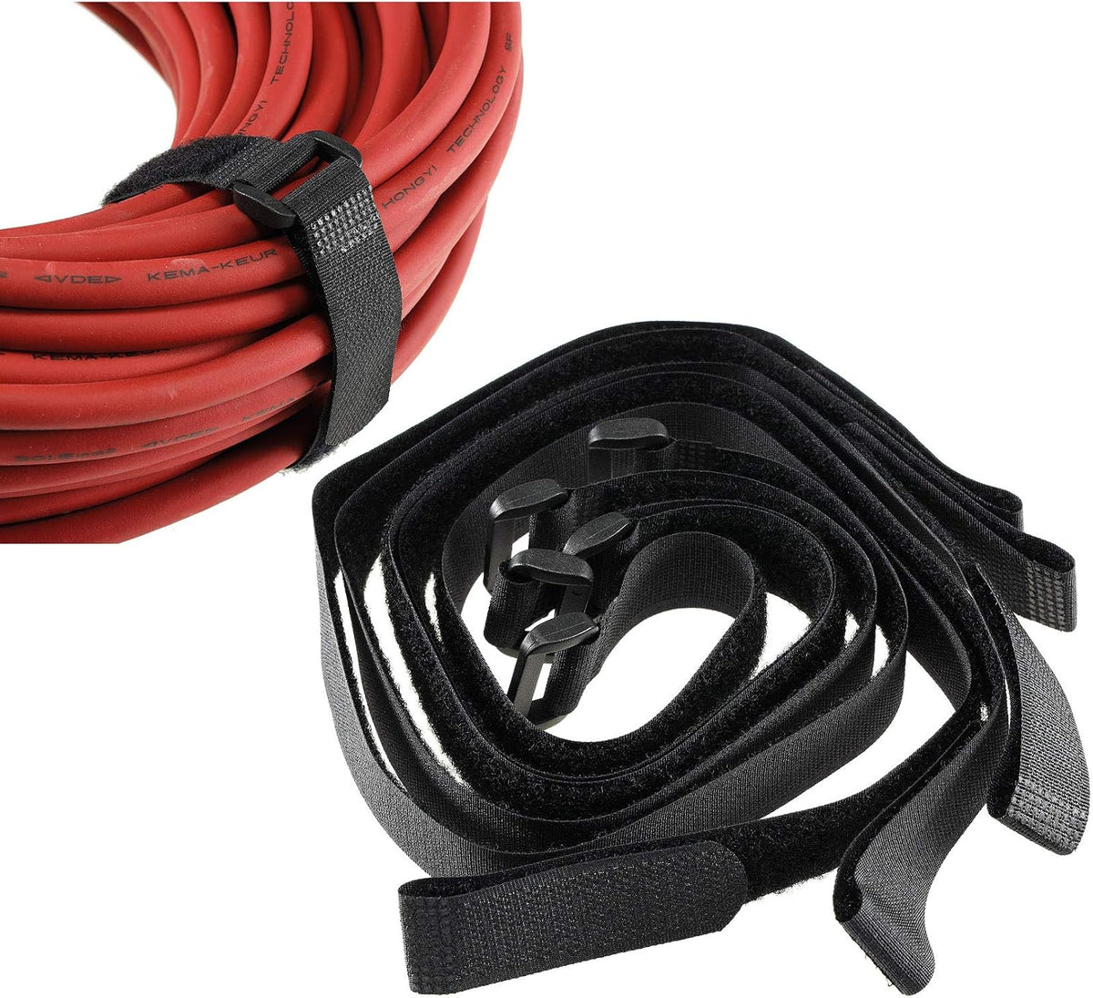 Cable Ties 50 cm Extra Long 2 cm Wide with Eyelet Safe Storage of Cable Lines Pack of 5 Black
