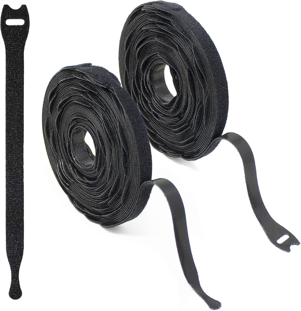 Self-Gripping Cable Ties, 8-inch, 100-Pack (Black) - Cord Ties, Cord Wraps, Cable Straps, Wire Ties, Wire Organizer for Cord Management and Wire Management