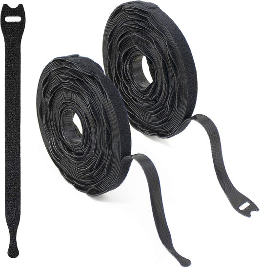 Self-Gripping Cable Ties, 8-inch, 100-Pack (Black) - Cord Ties, Cord Wraps, Cable Straps, Wire Ties, Wire Organizer for Cord Management and Wire Management