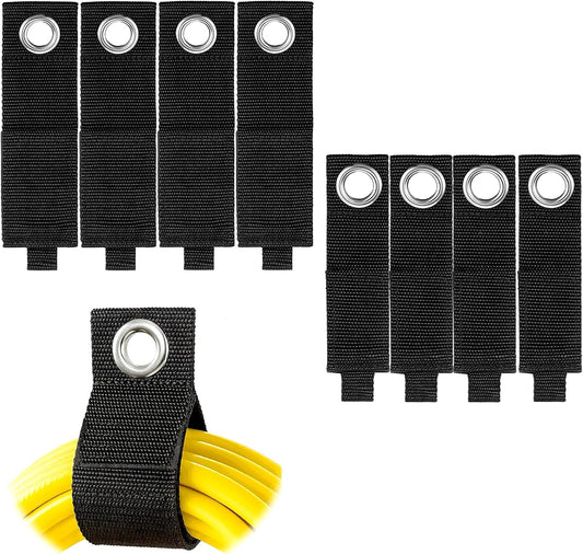 Pack of 8 Cable Ties, Cable Organizer, Cable Straps, High Quality Storage Straps with Eyelet, Adjustable Cable Holder, Cable Ties for Extension Cables, Wires, Ropes, Hoses